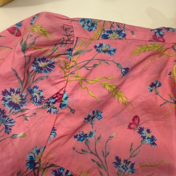 J Crew Liberty Fabric Flower Shirt Poplin Ruffle size XS - Picture 7 of 7